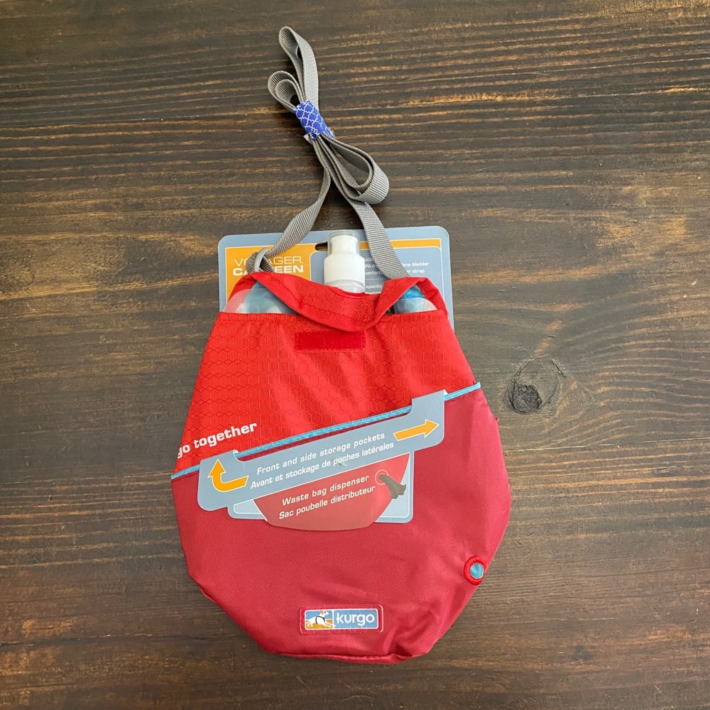 Kurgo Voyager Canteen Red Ripstop Dog Hydration 32oz Bladder‎ Shoulder Bag NEW